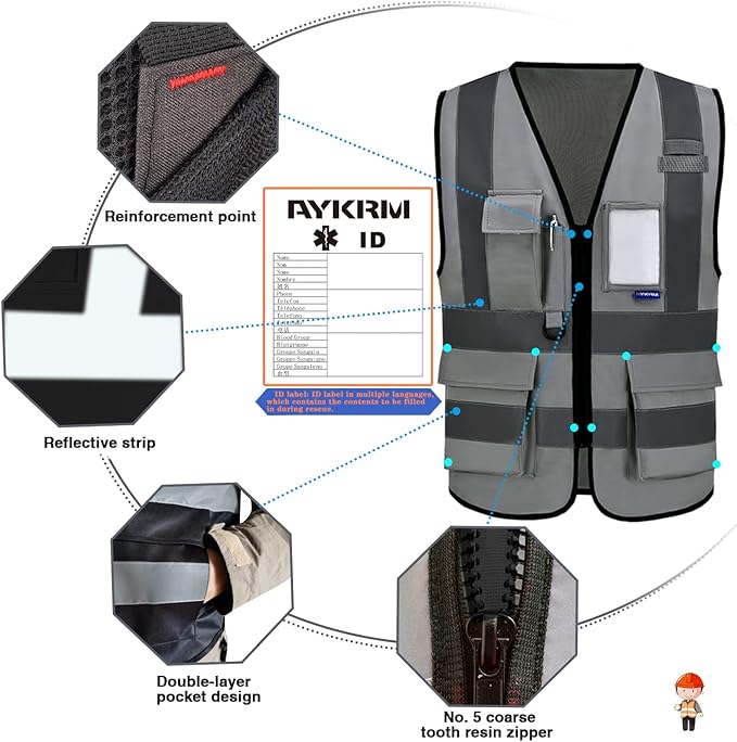 A-SAFETY grey working vest