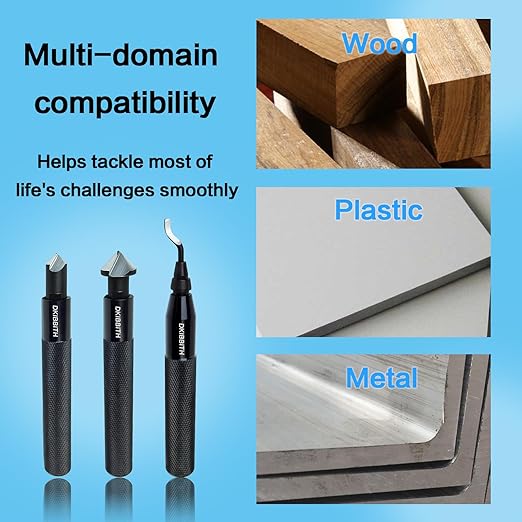 DKIBBITH 13-Piece Deburring Tool Set with 2 Countersinks & 11 Blades - Works on Metal, Resin, PVC, Copper, Plastic,3D Printed Edges - Plumbing & 3D Printing Burr Removal Reamer Tool.