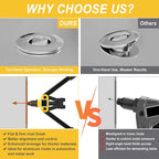 13" Rivet Gun, Rivet Gun Kit with 5 Pcs Rivets, 3 Nosepieces Manual Hand Pop Rivet Gun(1/8", 5/32", 3/16"), Heavy Duty Rivet Tool for Metal, Aluminum, Stainless Steel