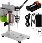 Mini Benchtop Drill Press with Work Light | Rear-Mounted 795 Motor, Small Bench Drilling Machine for Woodworking, Jewelry & Crafts, B10 Chuck, Motor & Belt Guard