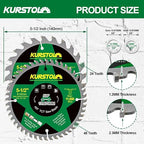 Circular Saw Blade 5-1/2 Inch - 24&48T ABT Wood Cutting Saw Blade with 5/8” Arbor for Wood, Plastic, Plywood, Particle Boards, Multilayer Boards(2 Pack)