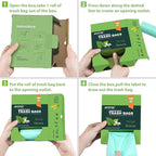 1.2 Gallon Small Trash Bags Garbage Bags, AYOTEE Mini Compostable Strong Bathroom Wastebasket Can Liners trash Bags for Home Office Kitchen fit 5L,5 Liter,1 Gal,Green