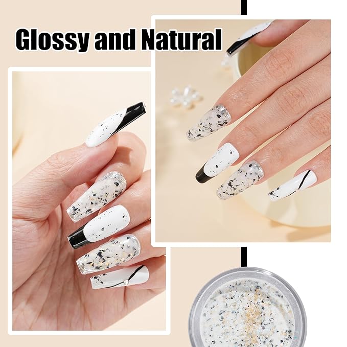 1 Oz/28g Glitter Grey Dip Powder, Nail Dip Powder for Long-lasting 28 Days+ Dip Nail Art French Manicure Nail Starter & Professional Home DIY Salon Use, No Needed Nail Lamp Curing