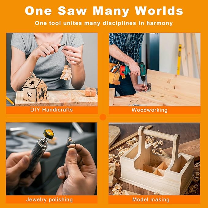 DZQ 69Pcs Accs Mini Table Saw Jewelry Making Polisher w/Flex Shaft Multifunctional Bench Grinder Sander Buffing Machine Woodworking Tool 10,000Rpm 750W