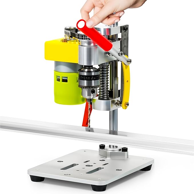Electric Mini Bench Top Drill Press, 7 Speed Drilling Machine w/ B10 Chuck for 0.6-6mm Bits, Mefape DIY Metal Woodworking Jewelry Drill Tool