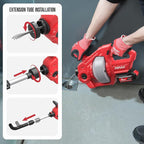 POPULO 20V Cordless Electric Drain Snake, 25Ft Replaceable Cable with 2.0Ah Battery, Extension Tube & Charger, Snake Drain Clog Remover Tool for Toilet, Floor Drain, Sink and Shower 3/4"-2" Pipe