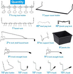 Pegboard Hooks Assortment, for Organizing Various Tools, with Pegboard Bins, 165 PCS, 80 of Which are Locks