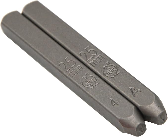 9pcs Heavy Duty Steel Stamp Uppercase Reverse Number 3/32" 2.5mm Hand Stamping Character Mark Code Alphabet Punch Kit for Bracelet Ring Jewelry Sheet Metal Plate Making Mold Die