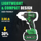 Cordless Impact Wrench, 400Ft-lbs (540N.m) Max Torque, 1/2 Impact Gun w/Brushless Motor, 21V 4.0 Ah Battery, Fast Charger, 4 Sockets, Socket Adapter, Nut Bits and Tool Bag