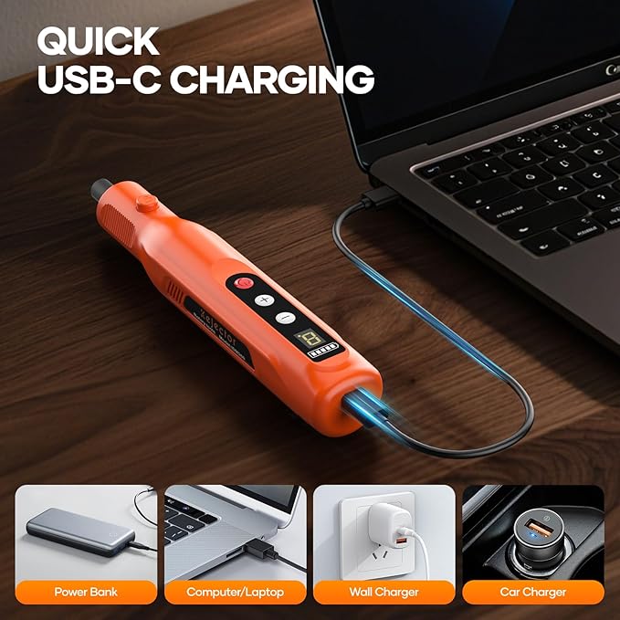 Kejector Cordless Rotary Tool Kit with 113 Accessories Mini Rotary Tool with LED Screen & Ring Light 5-Speed Adjustable for Engraving Sanding, Polishing, Carving, Cutting, DIY Crafts, USB-C Charging