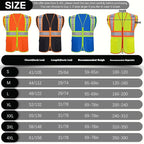 BeautyWill Custom Safety Vest Customized Logo Class 2 High Visibility Reflective Vest with Pockets Construction workwear