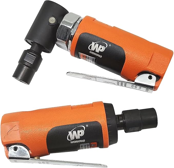 Air Die Grinder Set, Straight/Angled Air Die Grinder Kit with 1/4 and 1/8 inch Collets, Pneumatic Tools 2PCS