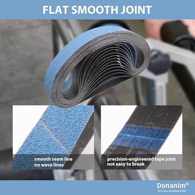 1-1/2 x 30 Inch Zirconia Sanding Belts for Pipe Tube Polisher Sander, 1.5x30" 60 Grit Sander Belts for Pipe Belt Sander, 1-1/2" x 30" Zirconia Grinding Sand Paper for Metal Burnishing, 15 Pack