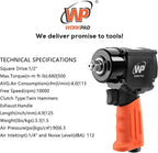 WORKPAD 1/2-Inch Mini Air Impact Wrench with Twin Hammers, Pneumatic Tools
