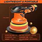 Saker Cordless Buffer Polisher, 6 Inch Fast Charging Portable Car Polishing Kit with 2PCS 12V 2000mAh Batteries, Polisher for Car Detailing Polishing Waxing