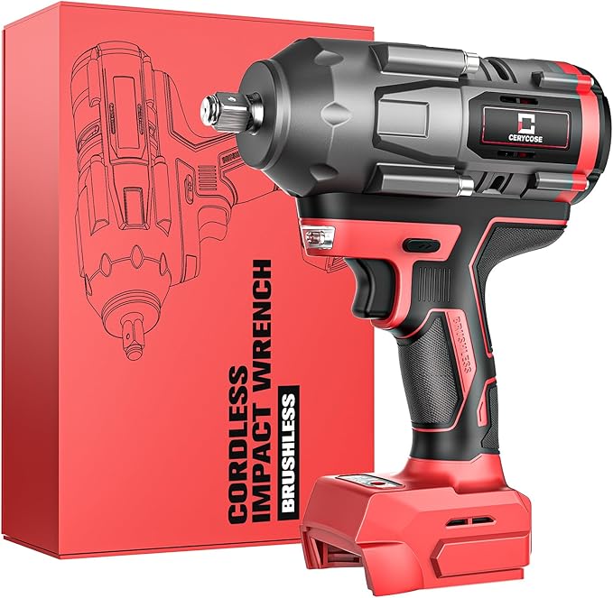 Cordless Impact Wrench 1/2 inch for Milwaukee 18V Battery, 900Ft-lbs (1200N.m) Brushless High Torque Impact Gun (No Battery)