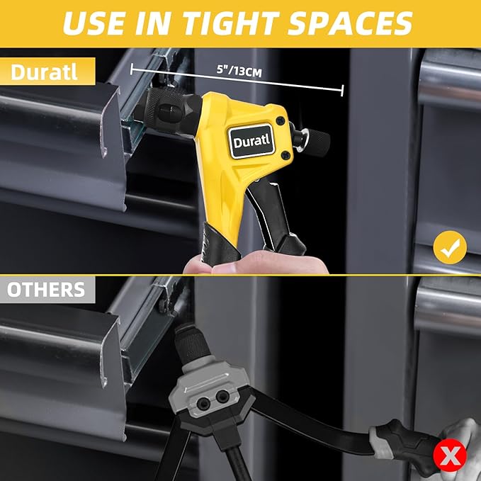 Rivet Nut Tool Kit, 8-Inch Hand Rivnut Tool for Tight Spaces, Nutsert Tool Kit with 96pcs Rivnuts, 8 Metric & SAE Mandrels (M3-M6, 6-32, 8-32, 10-24, 1/4-20), Durable Carrying Case Included