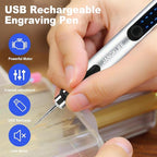Electric Engraving Pen, 3-Speed Mini Cordless Rotary Tool Kit with 54 Accessories - USB-C Rechargeable for Wood, Metal, Glass, Plastic - Ideal for DIY, Jewelry & Craft Projects