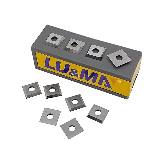 14mm Standard Square Straight Tungsten Carbide Replacement Cutter Inserts Knives 14mm x 14 x 2mm for Woodworking Spiral Helical Planer Head and DIY Wood Lathe Turning Tools 10pcs by LU&MN