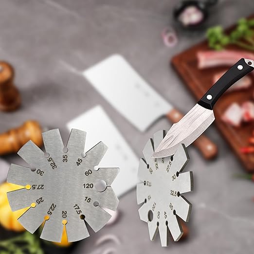 1 PCS Brushed Silver 15-120 Degree Bevel Gauge, Stainless Steel Axe Angle Gauge Round Shape