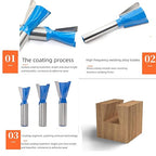 1-1/8” Dovetail Router Bit 1/2 Shank Half-Blind & Through Dovetail Bits for Making Boxes Drawers Chests for Engraving Router planing Head Wood Cutte Woodworking Tools Carving Cutting Tool