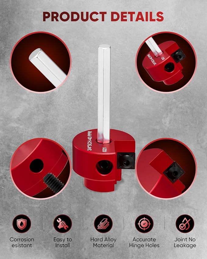 Saker PVC Pipe Reamer, PVC Fitting Saver with 3/4inch Head, For SCH40, ABS Pipe,CPVC Perfect for Plumbing Repairs, Fits Standard 1/2" Drill