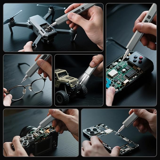 STREBITO Mini Electric Screwdriver Set 144-Piece Electric Precision Screwdriver, 3.7V Power Screwdriver Cordless, Rechargeable Small Electric Screwdriver Kit, PC Electronic Phone RC Drone Repair Tool