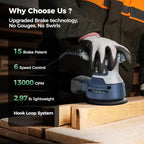 5-Inch Random Orbital Sander with Brake, 3.0AMP Electric Palm Sander 6 Variable Speed, 13000RPM Power Sander with 15pcs Sandpapers, ZeroDust & Vacuum Attach Collection System for Woodworking Sanding