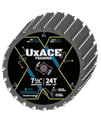 7-1/4-Inch 24-Tooth Circular Saw Blade with 5/8-Inch Arbor, Framing Wood Cutting, Carbide Tip, Thin Kerf, for Plywood, MDF, OSB, Laminated, 10 Pack