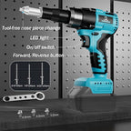 Rivet Gun Compatible with Makita 18V Battery,Cordless Riveters Tool,Brushless Rivet with 3 Size(1/8", 5/32", 3/16") Aluminum Rivets & LED Light for Construction,Metalworking