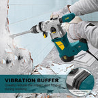 Enventor 1-1/4 Inch SDS-Plus 13A Heavy Duty Rotary Hammer Drill for Concrete Stone, Safety Clutch Electric Demolition Hammer Drill with 4 Functions, Vibration Control, Chisels, Drill Bits, Blue