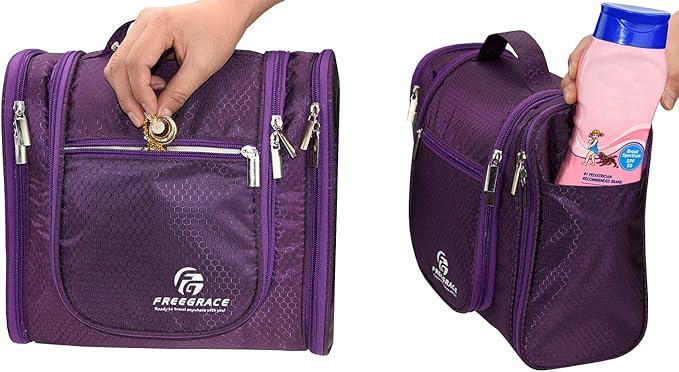 Hanging Toiletry Bag Extra Large Capacity | Premium Travel Organizer Bags For Men And Women | Durable Waterproof Nylon Bathroom, Shower, Makeup Bag For Toiletries, Cosmetics, Brushes