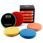Buffing Polishing Pads, SPTA 5Pc 3.5 Inch Face for 3 Inch 76mm Backing Plate Compound Buffing Sponge Pads Cutting Polishing Pad Kit For Car Buffer Polisher Compounding,Polishing and Waxing -FPTFS3-MIX