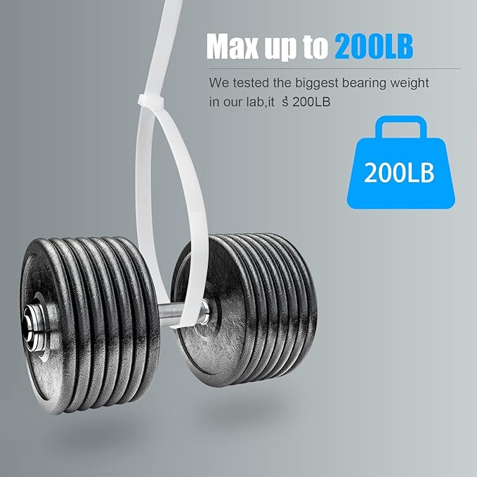 14 inch White Zip Ties Heavy Duty 100 PACK, 200 LBS Ultra Exclusive Strong Plastic Wire Ties, Large Cable Ties Extra Long Tie Wraps, Indoor and Outdoor UV Resistant