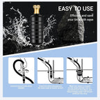 Drain Cleaning Bladder- Fits 1" to 2" Pipes, 3/4" Hose Thread Valve,Ideal for Sinks, Showers, Tubs & Sewer Lines, Rubber, Easy Daily Use, Cold Water Only (3Pc)