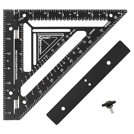 Commando 7.5" - Advanced Carpenter Square with Jig Block - Accurate Flatwork and Repetitive Markings (Midnight)