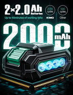 KIMO Hammer Drill - 20V 2X Battery Hammer Drill Cordless Drill Set, 350 In-lb Torque, 3/8" Keyless Chuck, 1350 RPM, 21+3 Position,14pcs Drill/Driver Bits, Power Drill Drivers for Concrete Brick Wall