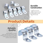 Tanstic 30Pcs 3/8 Inch EMT Pipe Strap Zinc Plated Steel One Hole Strap Conduit Clamp Rigid Pipe Strap for Pipe Fixing
