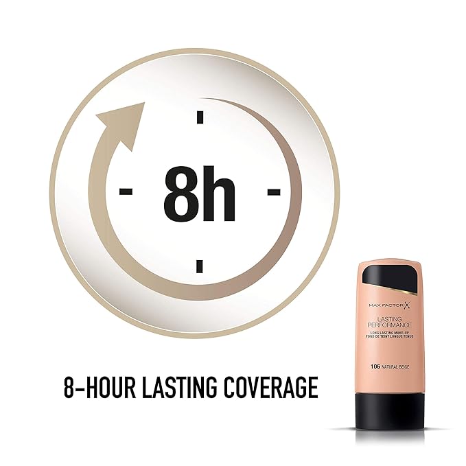 Max Factor, Long Lasting Performance No.106, Natural Beige, Foundation, 1.1 Ounce-VeraVaultWomen