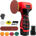 Cordless Sander, 3" Palm Sander with 16.8V 3.0Ah Li-ion Battery, 3500RPM Mini Polisher, 19 Accessories Sander Tool for Sanding/Polishing/Waxing/Cleaning