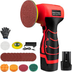 Cordless Sander, 3" Palm Sander with 16.8V 3.0Ah Li-ion Battery, 3500RPM Mini Polisher, 19 Accessories Sander Tool for Sanding/Polishing/Waxing/Cleaning