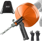 BACOENG 50Ft Drain Auger, Heavy Duty Plumbing Snake with Drill Adapter, Use Manually or Powered for Drain Clog, Shower Sink, Comes with Gloves and Bag (Orange)