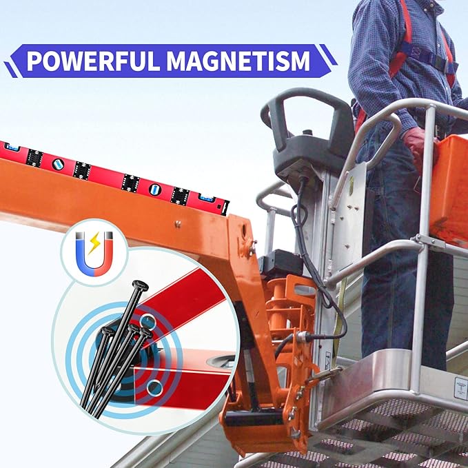 Multi-Function Foldable Level - 28 Inch Foldable Measuring Tool with 4 Easy-Read Level Bubbles 45/90/180, Multi-Angle Measurement Tool for Carpenters, Woodworkers, Fabricators