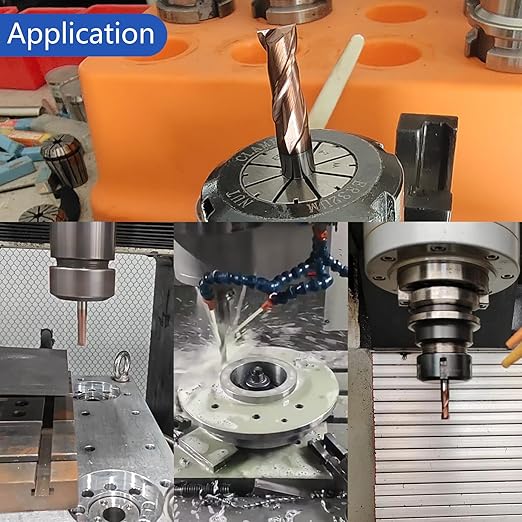 2 Flute 3/8" Carbide Square End Mill 5PCS Micrograin Milling Bits Sets TISIN Coating CNC Router Bit for Steel