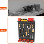 TORACK Garage Metal Pegboard with Accessories, Tools Organizer Peg Board with Pegboard Hooks, Bins, Tool Storage Pegboards for Wall(Black)