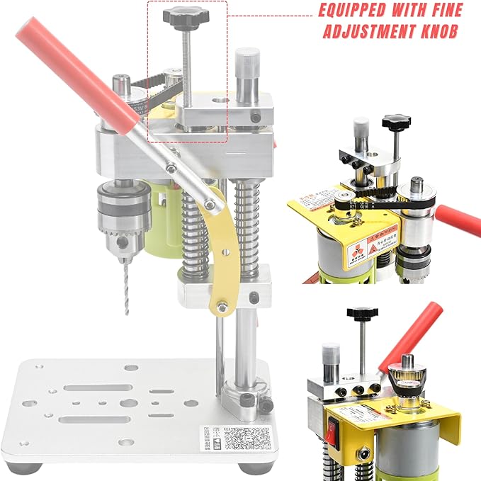 Electric Mini Bench Top Drill Press, 7 Speed Drilling Machine w/ B10 Chuck for 0.6-6mm Bits, Mefape DIY Metal Woodworking Jewelry Drill Tool