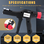 Yangoutool Cable Tie Gun, Fasten and Cut Cables with 16 Adjustable Tension Settings - Fit 2.8mm to 12mm Wide and up to 2mm Thick Nylon Ties