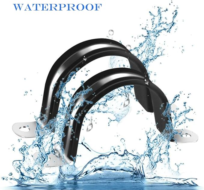 10pcs 70mm 2 Hole U-Tube Strap Clamp, 304 Stainless Steel with EPDM Rubber Lined Clip, Double-Layer Gaskets Rubber Cushioned Insulated Clamp for Tube, Pipe or Wire Cord Installation