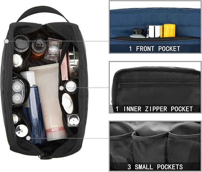 Vorspack Travel Toiletry Bag for Men - Hanging Toiletries Bag Water Resistant Dopp Kit Travel Bag for Toiletries Accessories