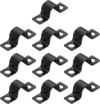 uxcell 100Pcs U-Shaped Pipe Clamp, 3/8 Inch(10mm) 2 Hole U-Tube Strap Clamp Heavy Duty Connector Bracket for Conduit Cables Wire Cord, Black